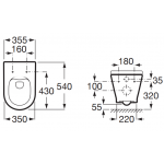 Roca The Gap Round Rimless 掛牆座廁淨廁身